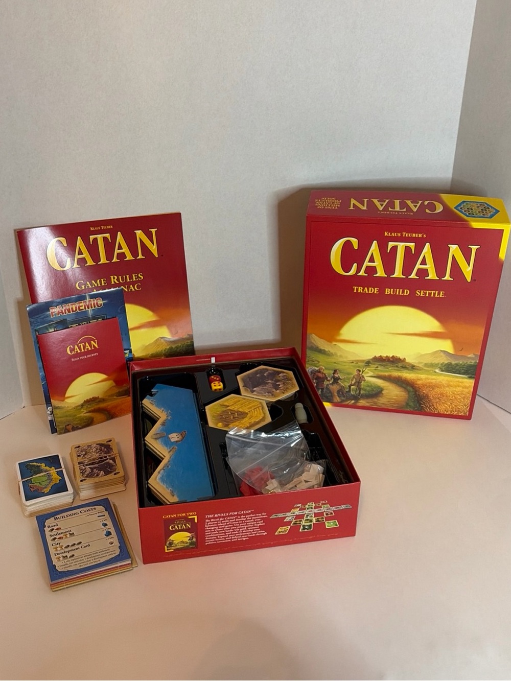 Settlers of Catan Board Game Trade Build Settle By Klaus Tuber. See Description